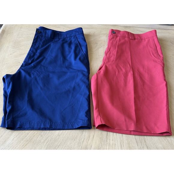 2 PGA Tour Golf Shorts Men’s 36 Red & Blue Stretch VTG Casual Classic Comfort - Picture 16 of 16